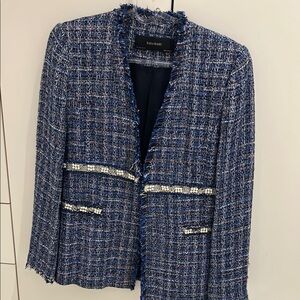 Zara Blue Tweed Jacket
